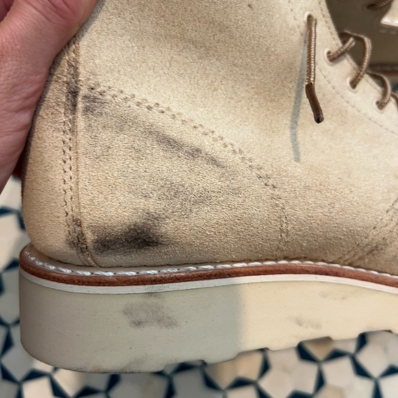 REDWING CLASSIC MOC WOMEN'S SHORT BOOT IN CREAM ABILENE LEATHER SZ 7.5 - Picture 3 of 8